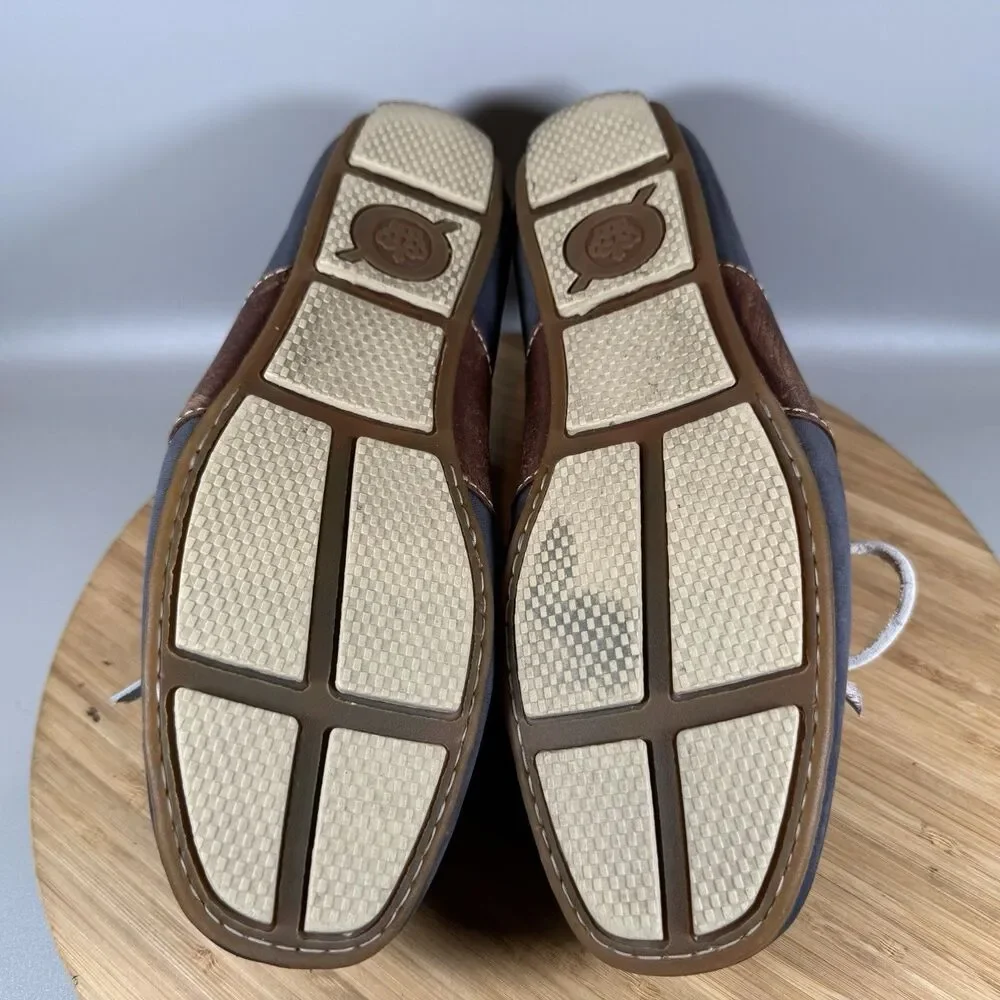 S Born Wavz Boat Shoes Mens 8 Blue Leather Driving‎ Comfort Casual Lace Up